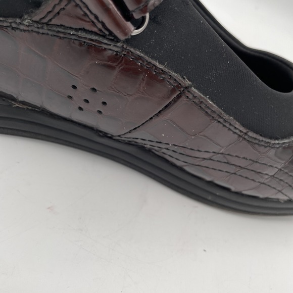 Drew Tulip‎ Croc Patent Leather Comfort Shoes Womens Size 10 W Orthotic Dark Red